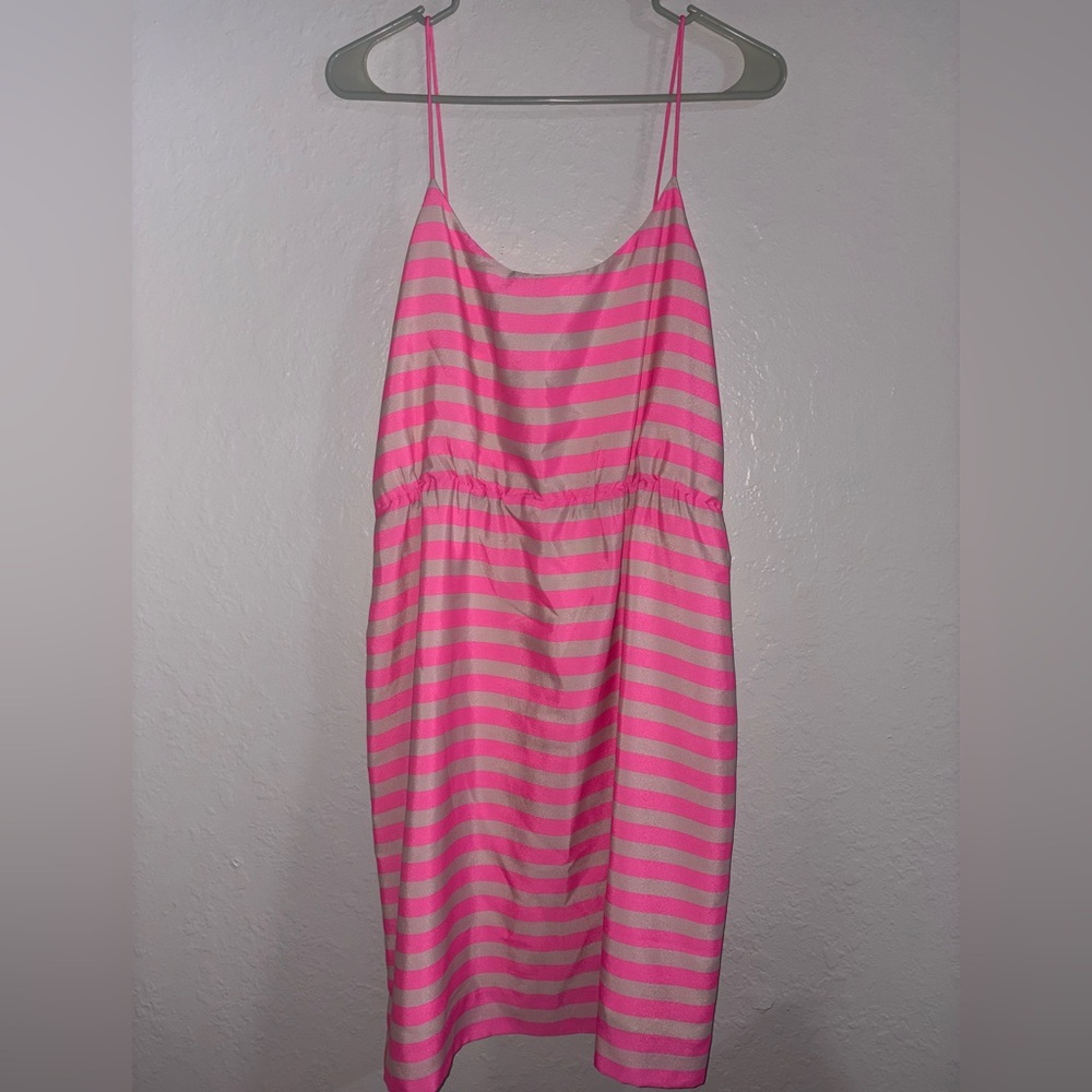 Pink and Gray Striped Dress